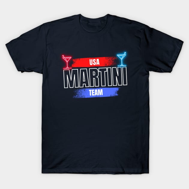 USA Martini Team T-Shirt by Kenny The Bartender's Tee Emporium